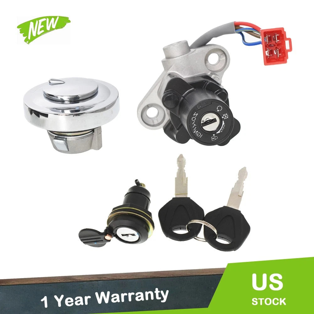 Ignition Switch Fuel Cap Seat Lock Keys for Yamaha V-Star 650 1100 (1999–2016)