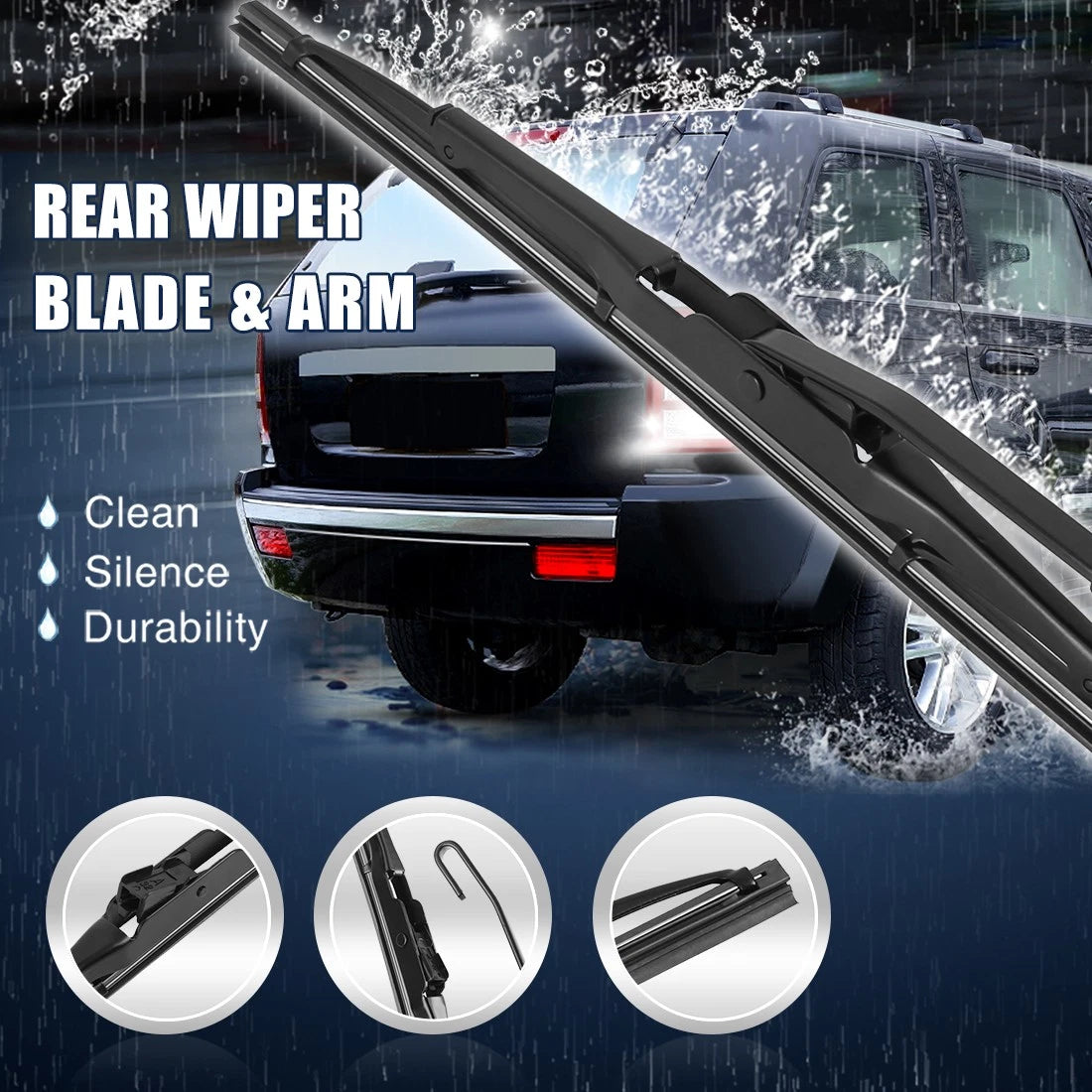 Set of 2 Rear Windshield Wiper Blade Arms 285mm for Dodge Caliber (2008–2017)