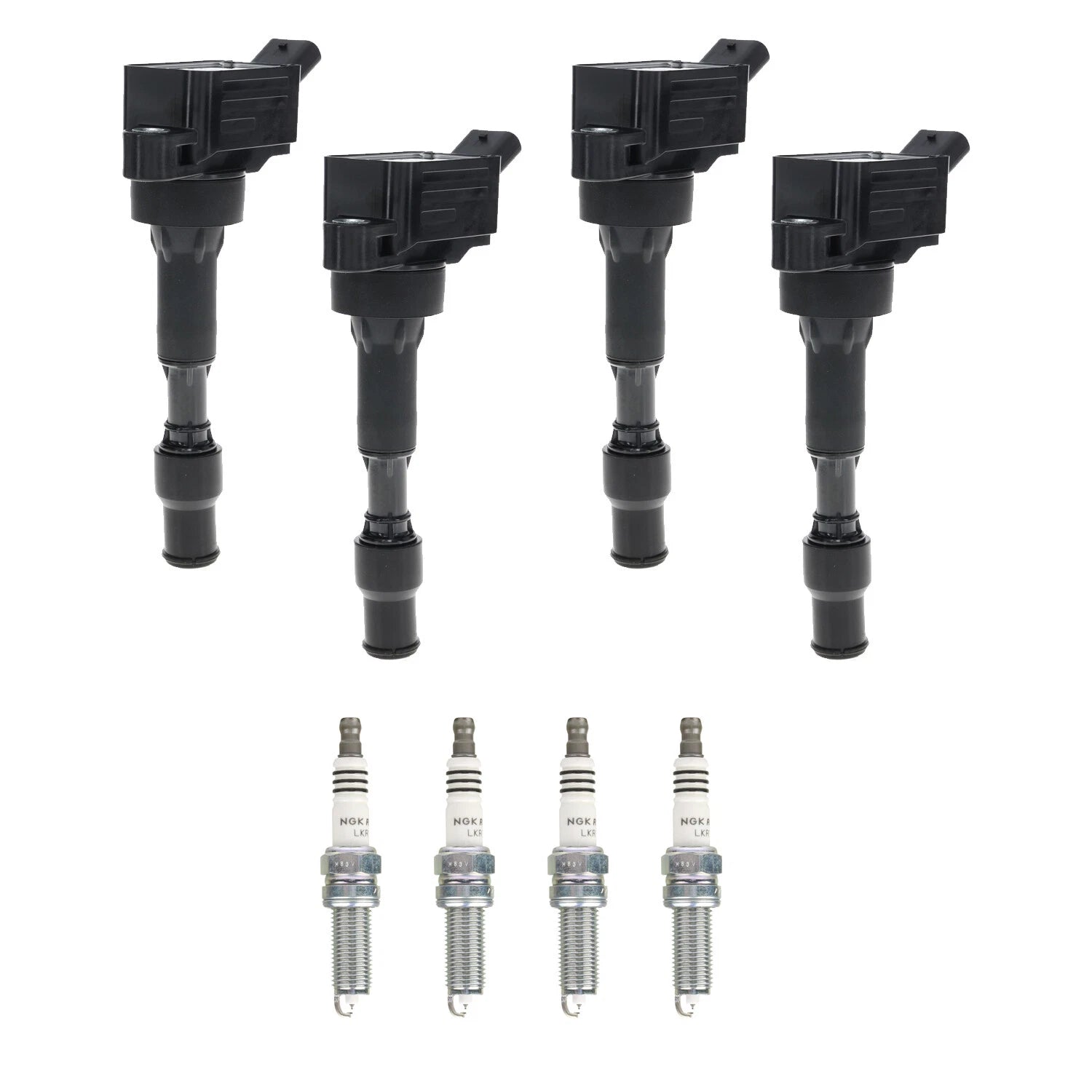 Set of 4 Ignition Coils & NGK Ruthenium Spark Plugs for Forte Soul (2014–2019)