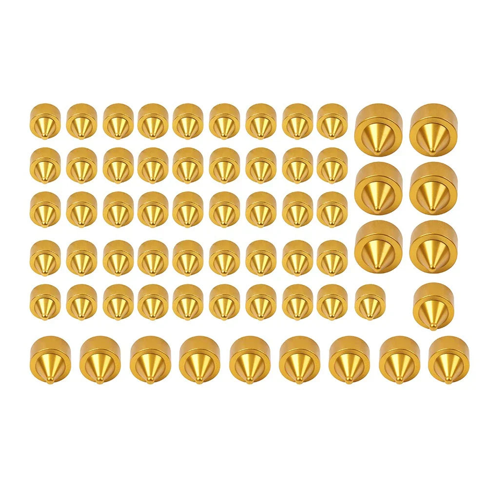 62X Engine Bolt Gold Cap Kit for Harley Street Glide Road King Softail (2018-2024)