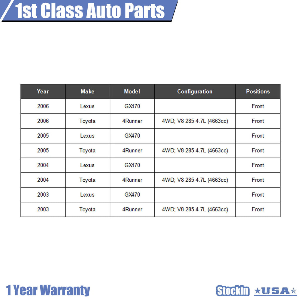 Front Drive Shaft for Toyota 4Runner, Lexus GX460, GX470 (2003–2021)