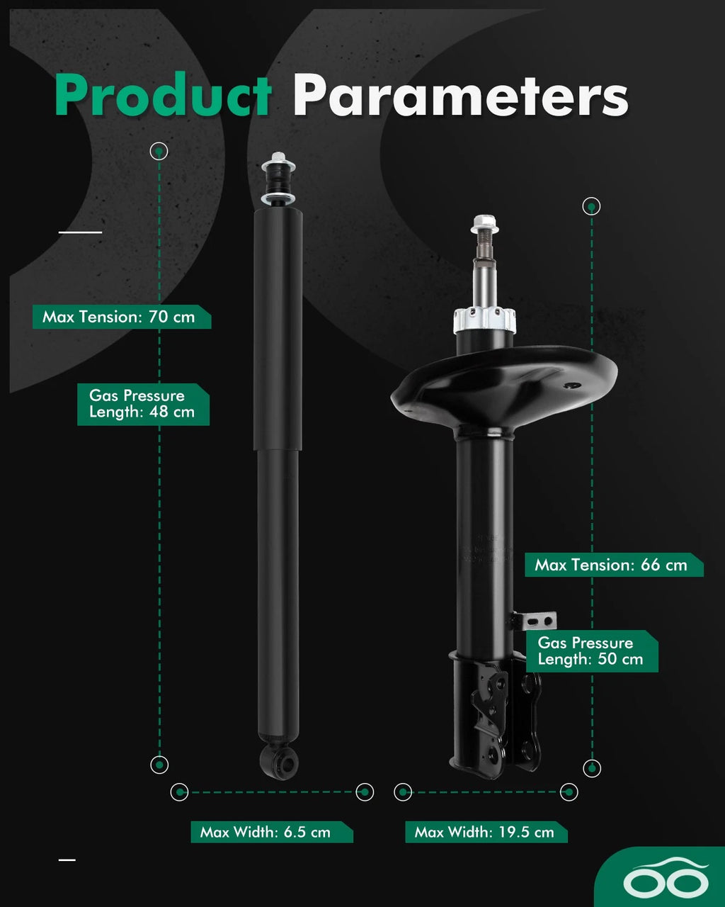 Set of 4 Shocks Struts for Toyota RAV4 (1996–2000)