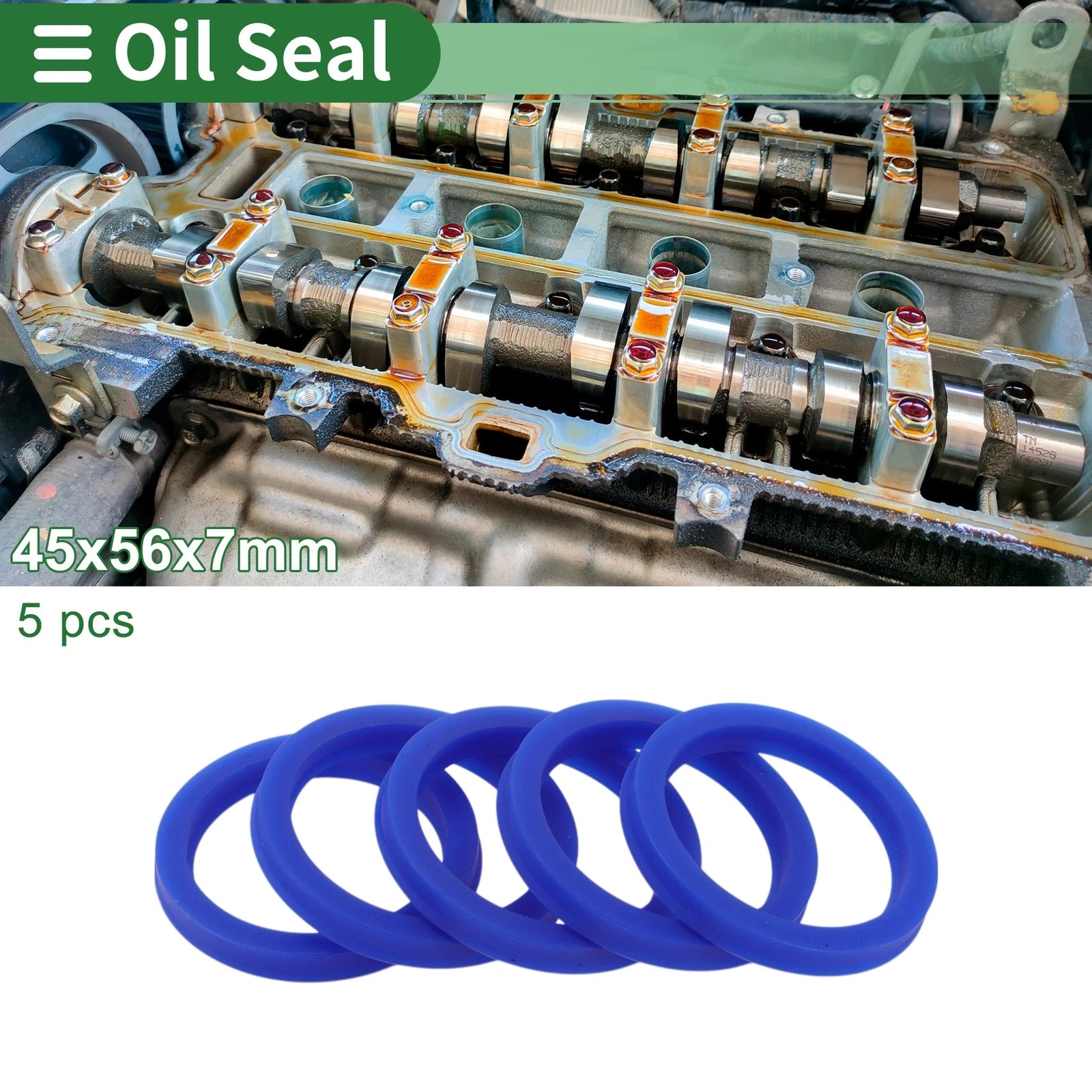 Set of 5 Oil Seal Rotary Shaft Seal 45x56x7mm High Pressure TPU