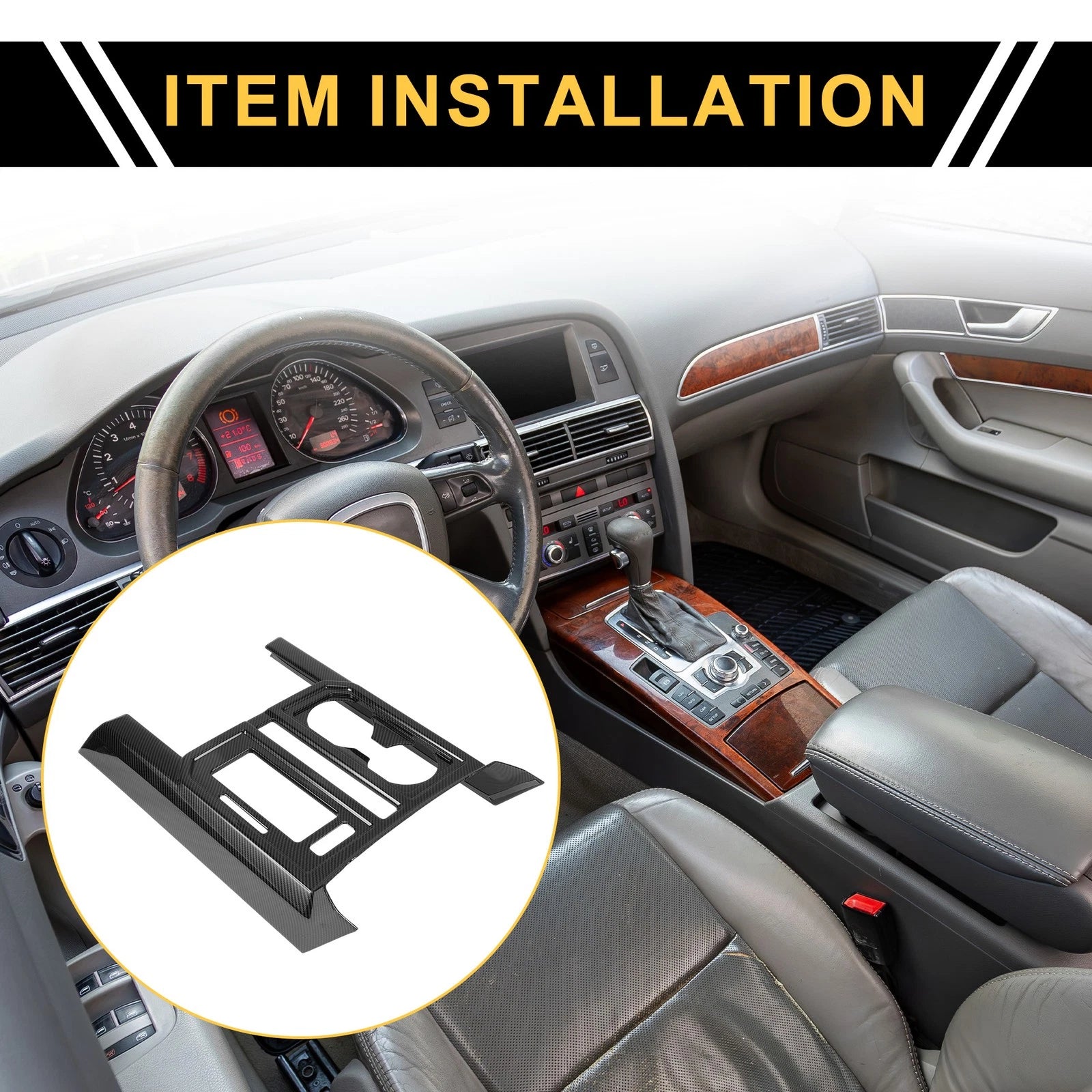 Carbon Fiber Gear Shift Panel Cover Trim for Ford F-150 (2015–2020)