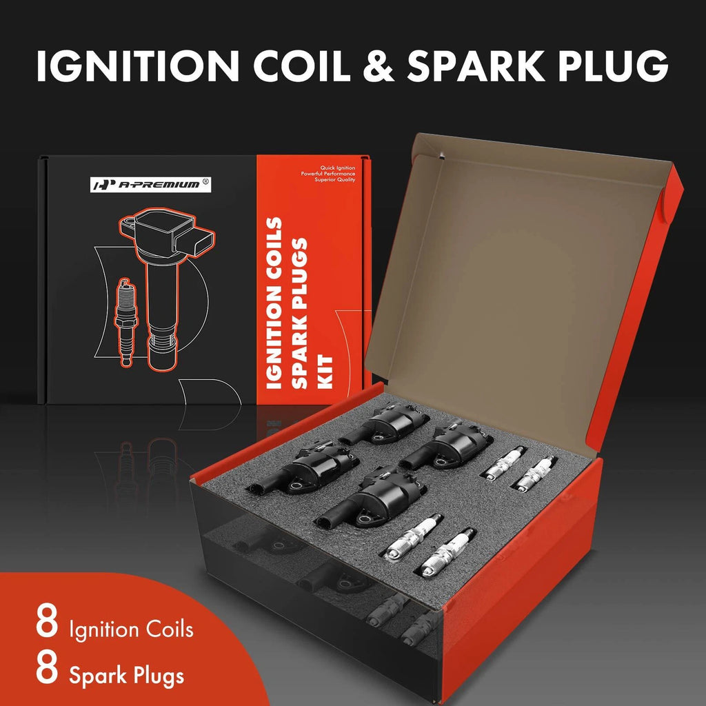 8x Ignition Coil & 8x Iridium Spark Plug for Sierra 1500 (2007-2013)