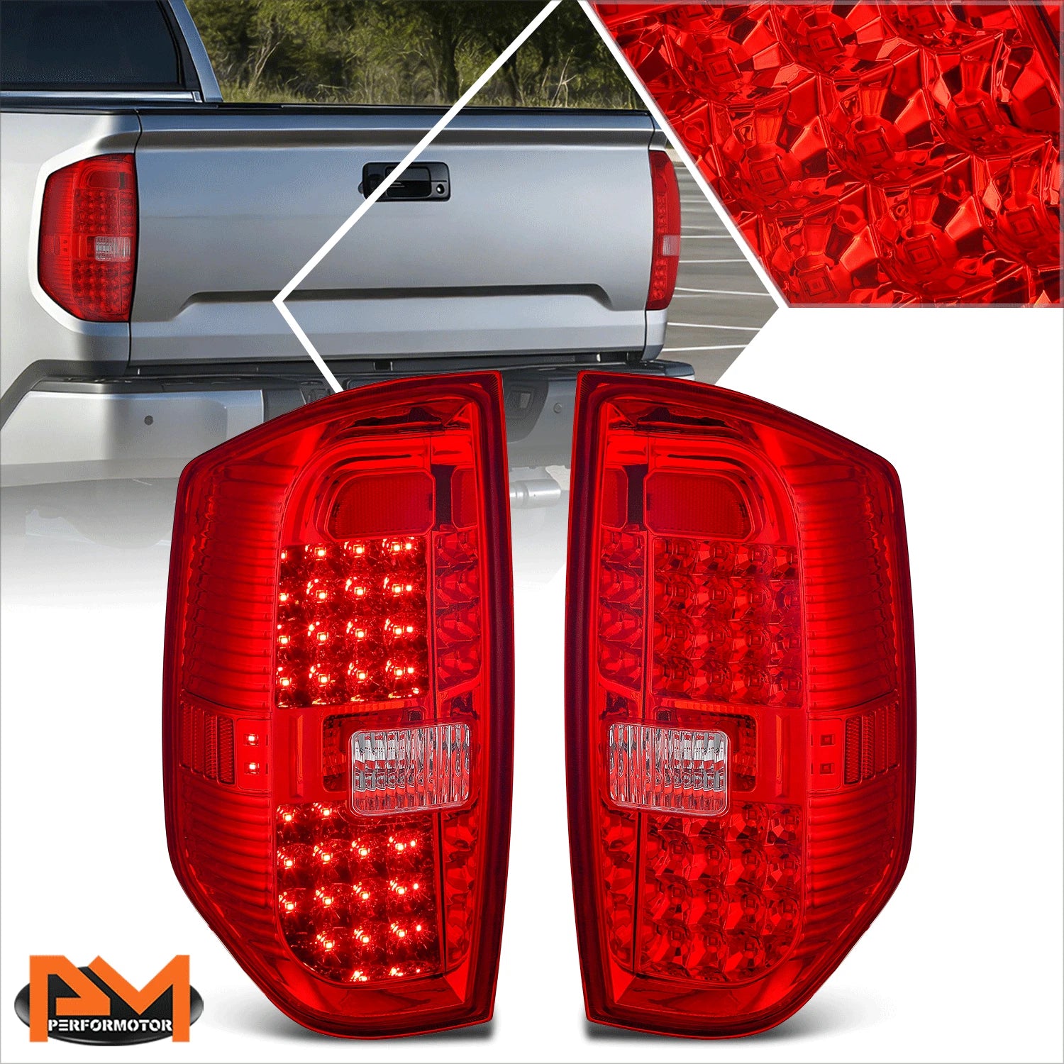 Pair Full LED Tail Lights for Toyota Tundra (2014–2021)