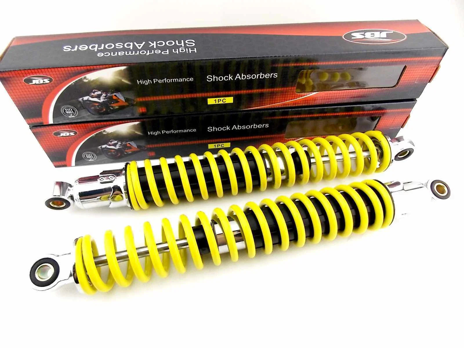 400mm Yellow/Chrome Rear Shock Absorbers for Kawasaki KE175