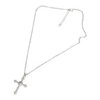 Star Cross Necklace with Zircon and Flash Diamond in Titanium Steel