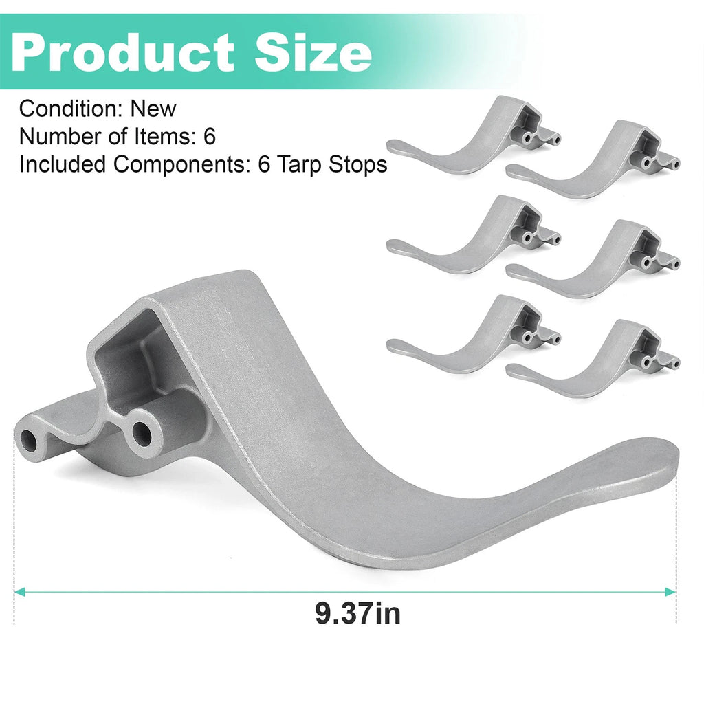 Set of 6 Easy-Off Aluminum Tarp Stops with Clevis Pins - 1705454