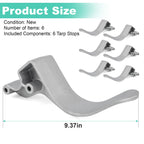 Set of 6 Easy-Off Aluminum Tarp Stops with Clevis Pins - 1705454