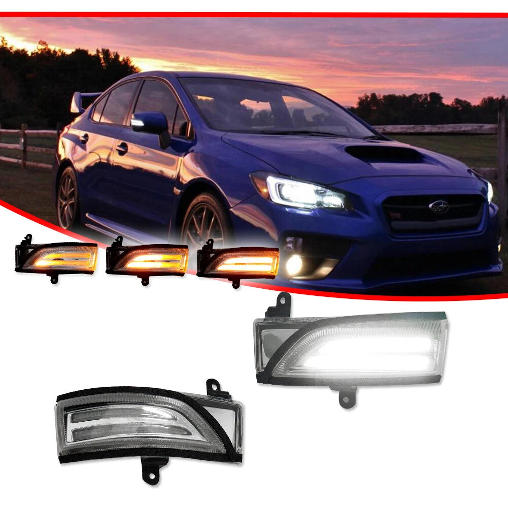 2X Clear Sequential LED Side Mirror Signal Light for Subaru WRX (2015–2021)
