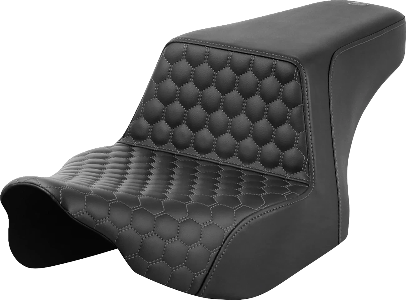 SADDLEMEN Step-Up Seat for FL (2023–2024) - Front Honeycomb, Gray Stitching