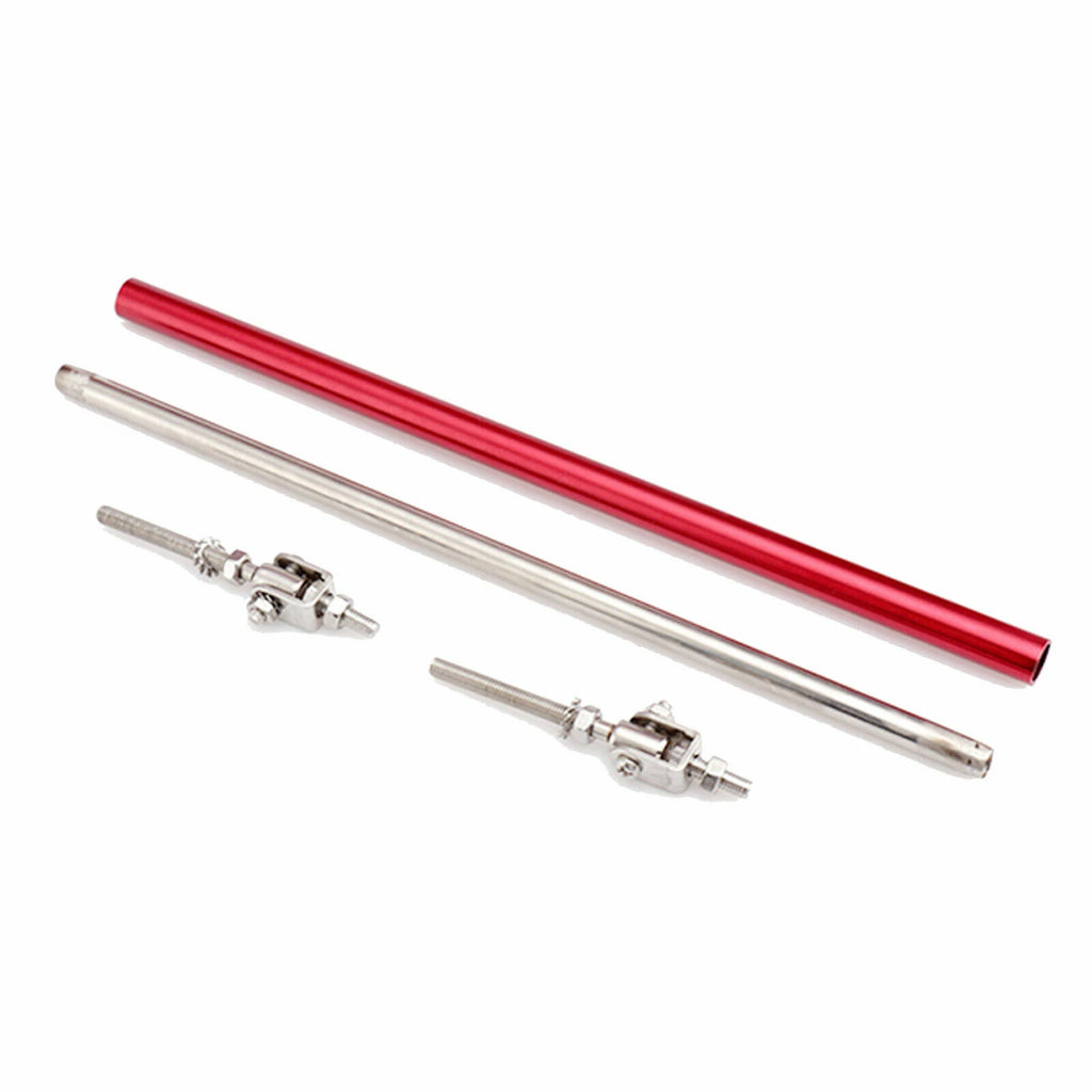 Red Front Bumper Lip Splitter Strut Rod Tie Support Bars for Chevy Camaro (2010-2015)