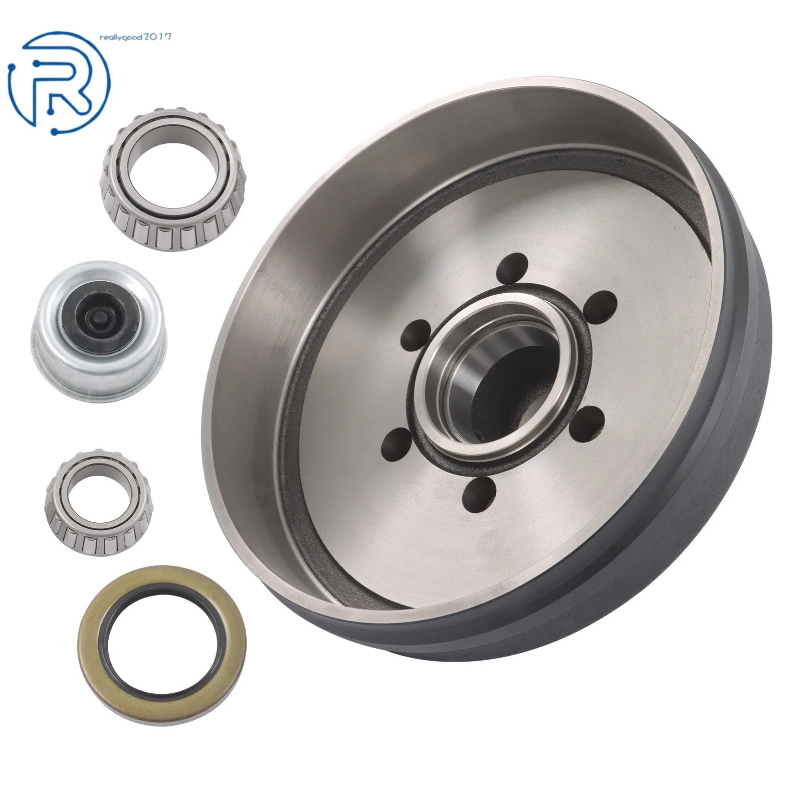 11-Pc Trailer Brake Drum Kit 6 Lug 5.5 Bolt BC 12" X 2" for 5200-6000 Lbs Axle
