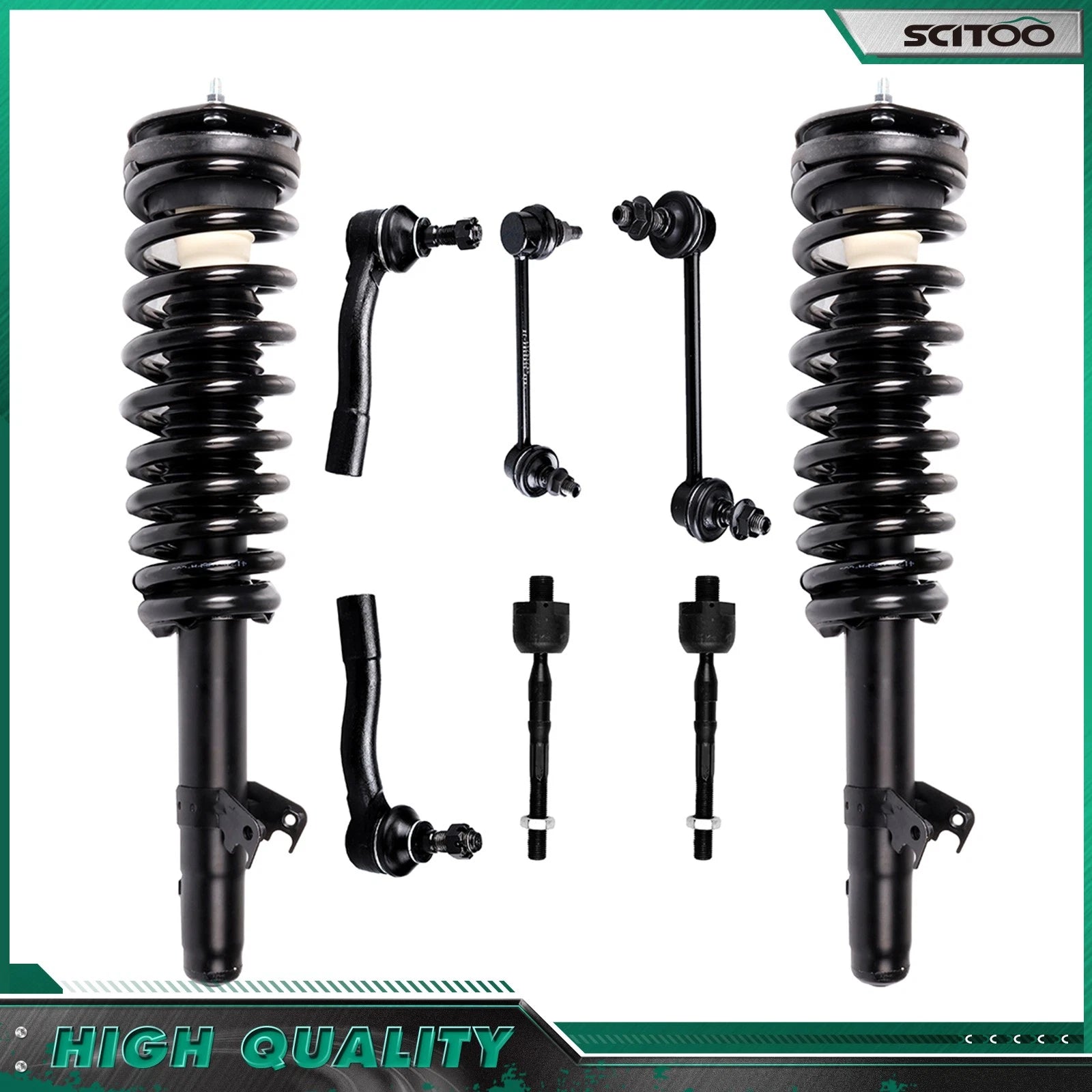 Complete Front Struts w/ Coil Spring & Sway Bar End Links for Mazda 6 (2003–2008)