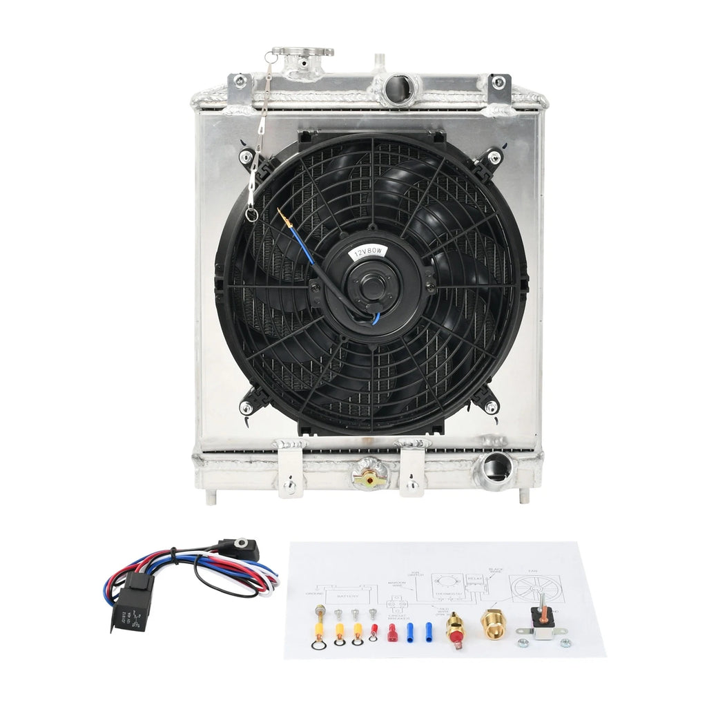 2 Row Aluminum Radiator Shroud Fan Relay for Honda Civic EK EG (1992–2000)