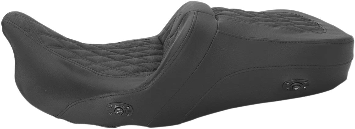 SADDLEMEN Roadsofa Seat for Harley Davidson (2014–2023) - Heated, Lattice Stitch