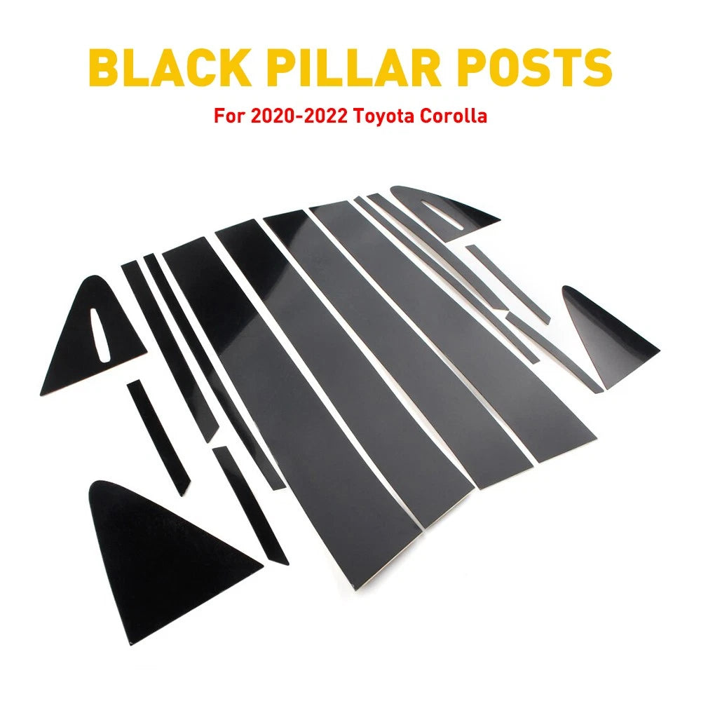 16PCS Door Trim Window Decal Cover for Toyota Corolla (2020–2022)