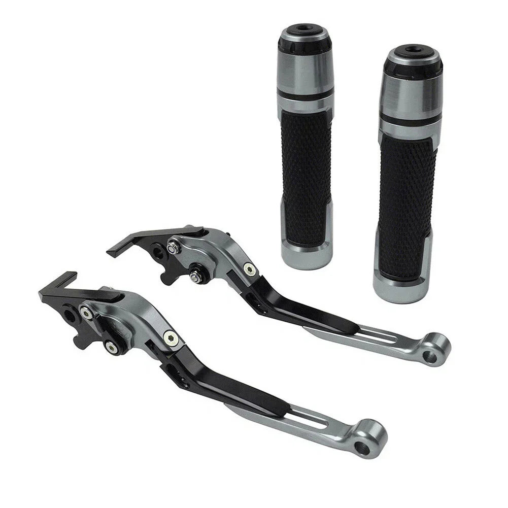Titanium Extendable Brake Clutch Levers & Handlebar Grips for Kawasaki ZX636R (2003-2006)