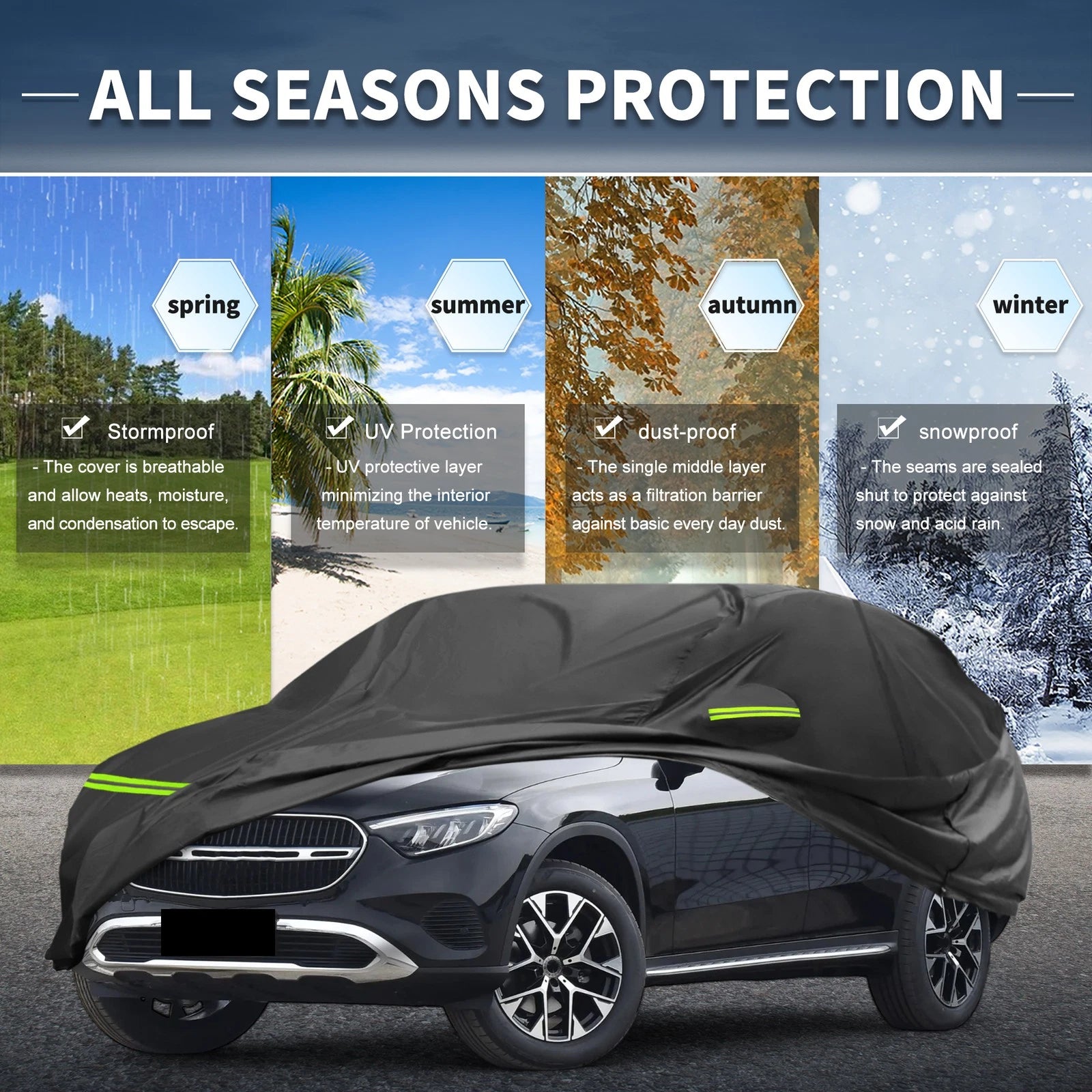 Waterproof 210D-PU Car Cover for Mercedes-Benz GLC (2015–2023)