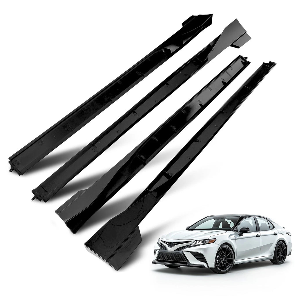 Set of 4 Side Skirt Extensions for Toyota Camry SE XSE 2018–2024 Black