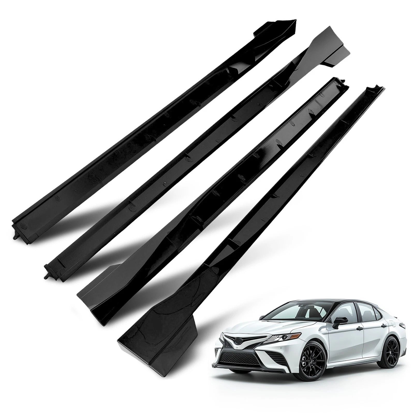 Set of 4 Side Skirt Extensions for Toyota Camry SE XSE 2018–2024 Black