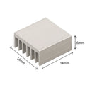 Set of 10 Aluminum Heatsink Chips for Computer Radiator (14x14x6mm)