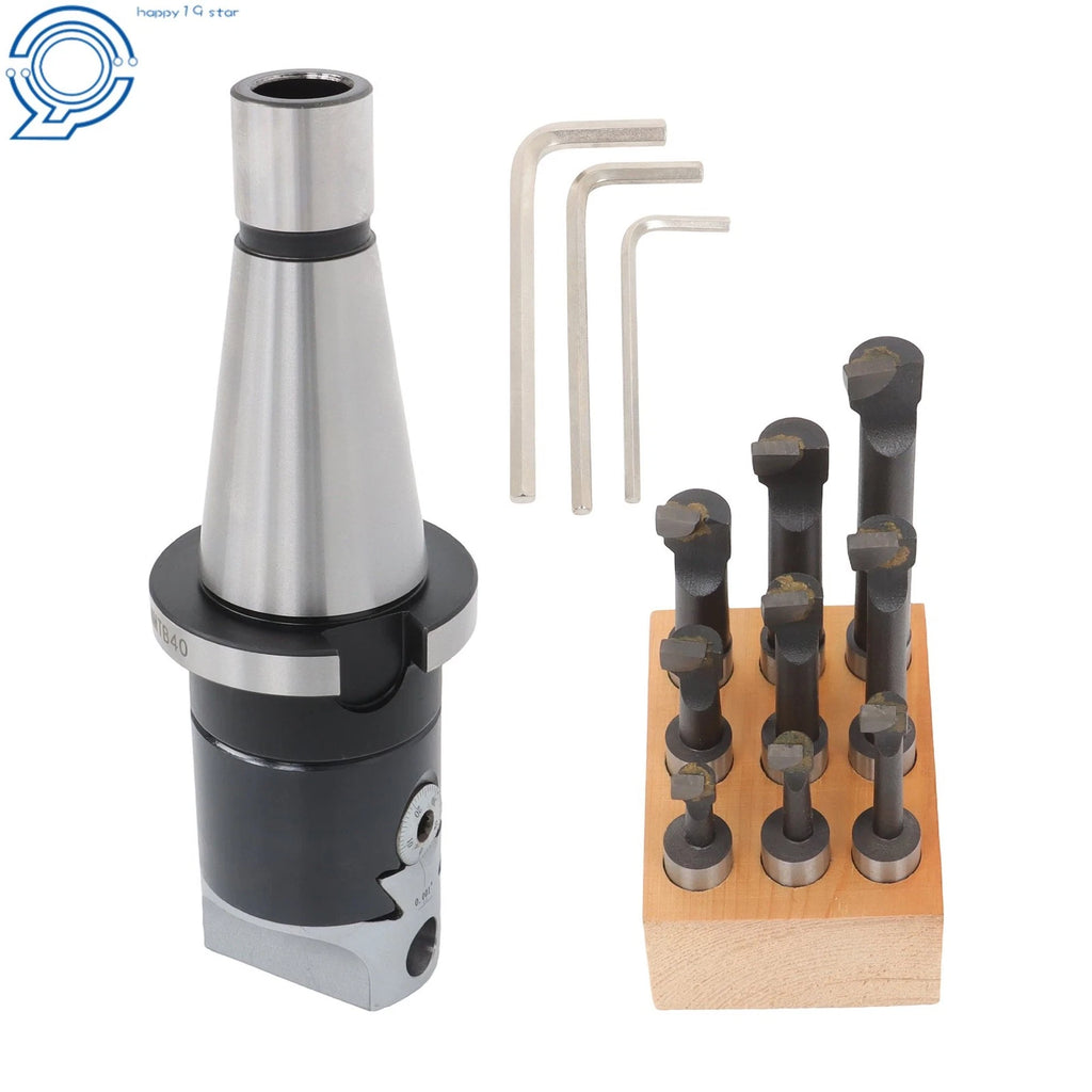 2 Inch Boring Head NMTB 40 Taper Shank & C6 Boring Bars Set (9 Pack)
