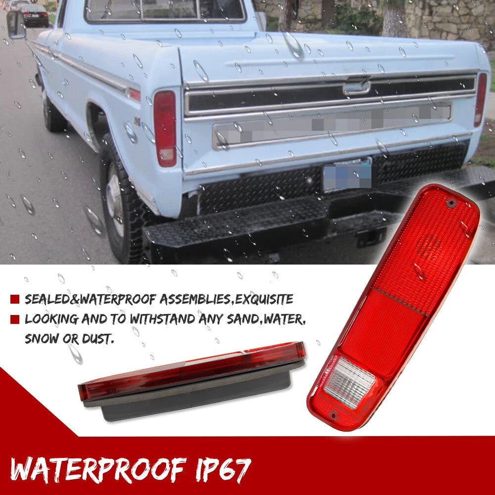 Tail Light Lenses Pair for Ford E150 F150 250 350 Bronco (1974–1991)