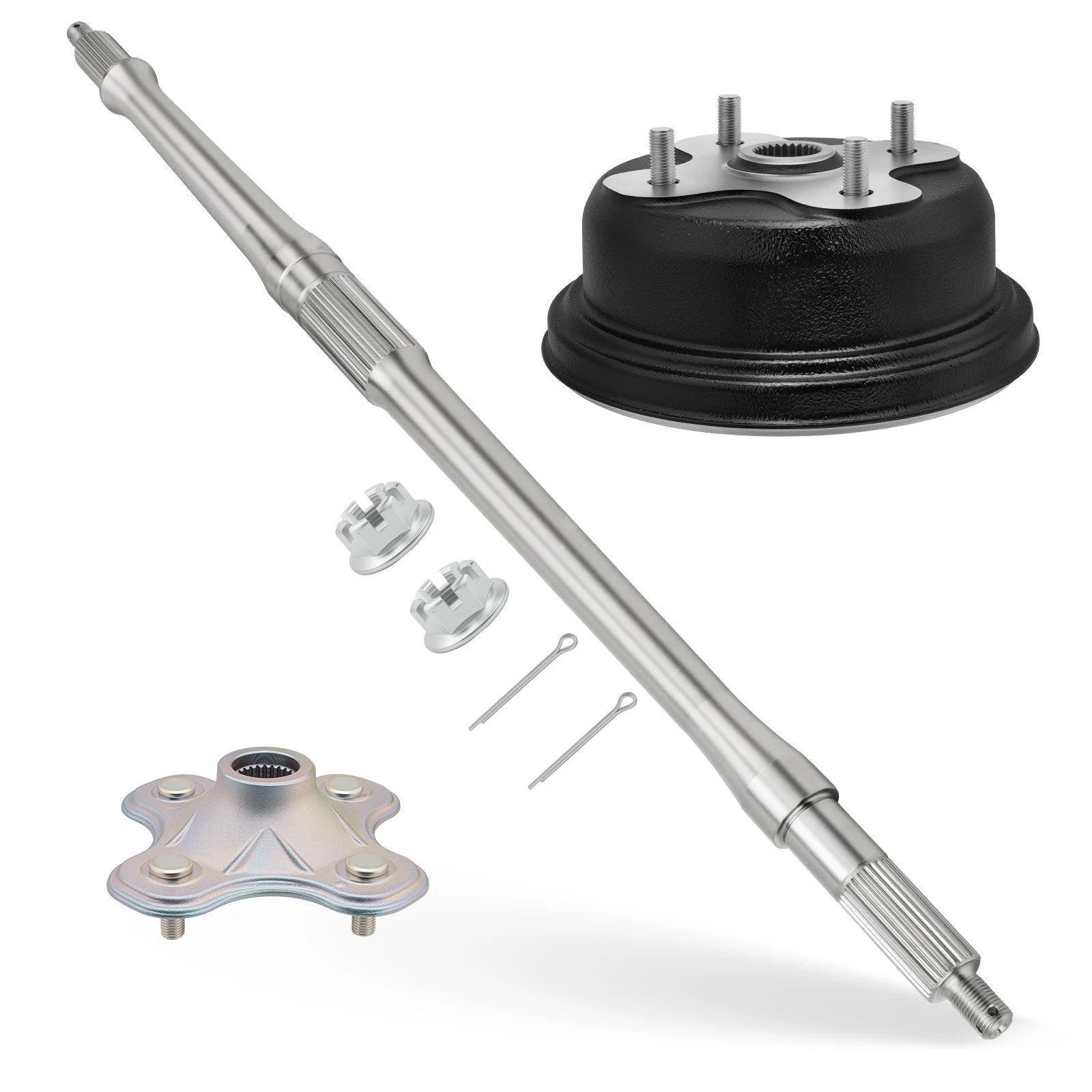 Rear Axle Shaft & Brake Drum & Wheel Hub Kit for Yamaha Big Bear 350 (1997–1999)