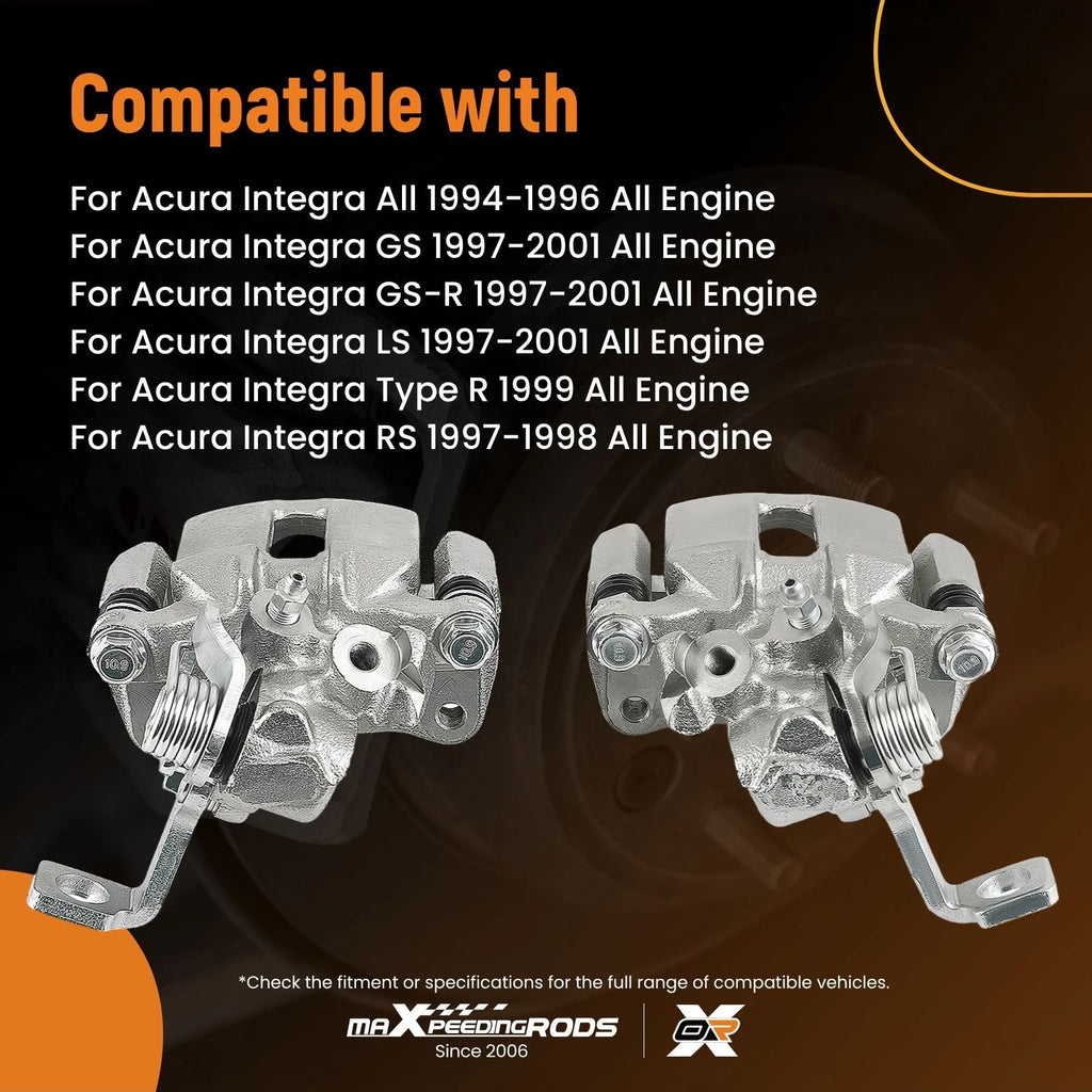 Rear Left & Right Brake Calipers w/ Bracket for Acura Integra (1994–2001)