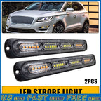 2X Strobe Beacon Light Bar for Truck Car (Amber/White) EAX EXV