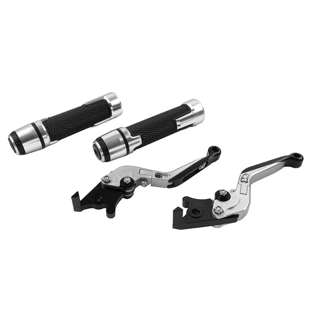 Silver Extendable Brake Clutch Lever Grip Set for BMW F800R (2009-2018)