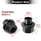 Set of 6 Wheel Nuts M22x1.5 x 19mm for (M22-1.5x19mm)