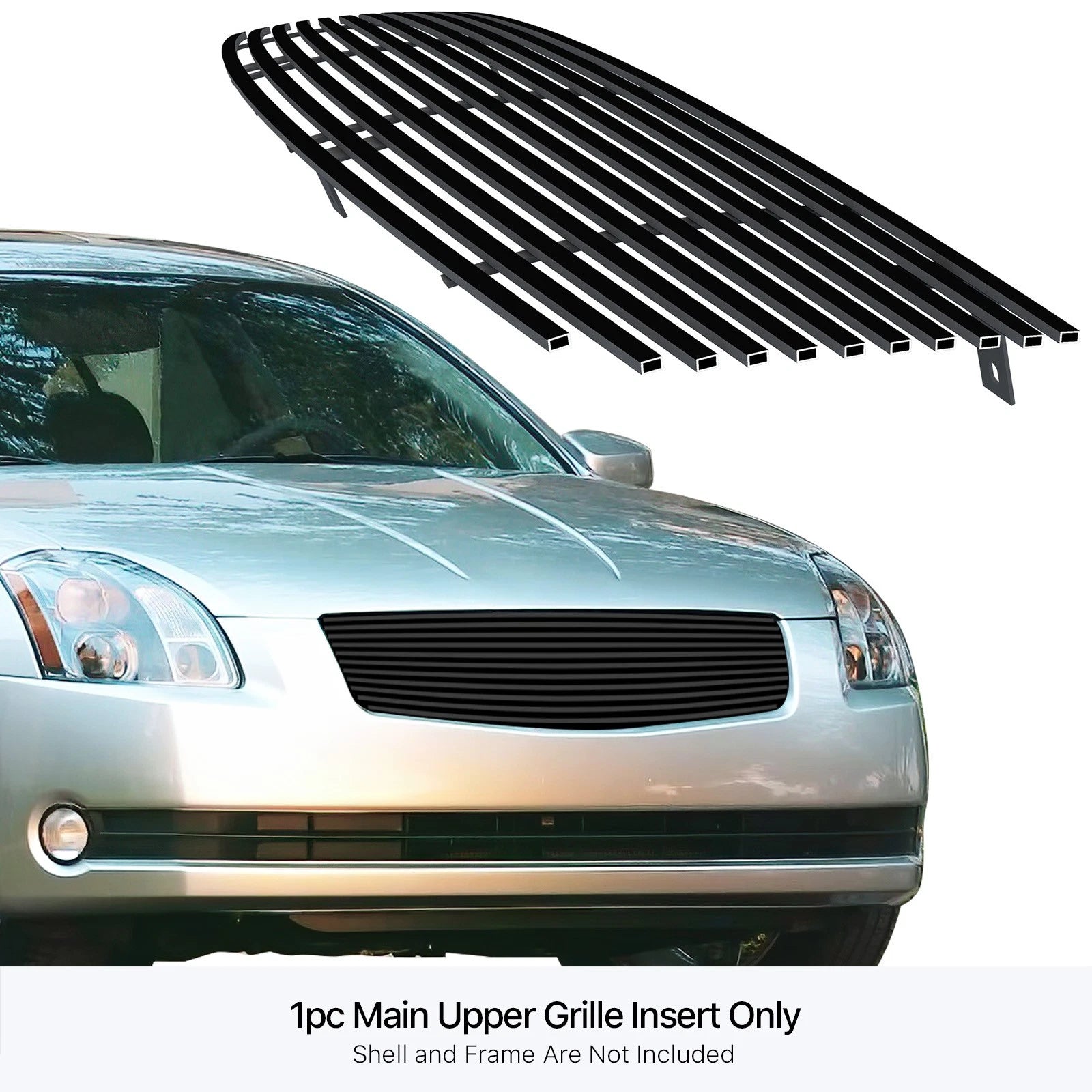 Upper Black Stainless Steel Billet Grille for Nissan Maxima (2004-2006)