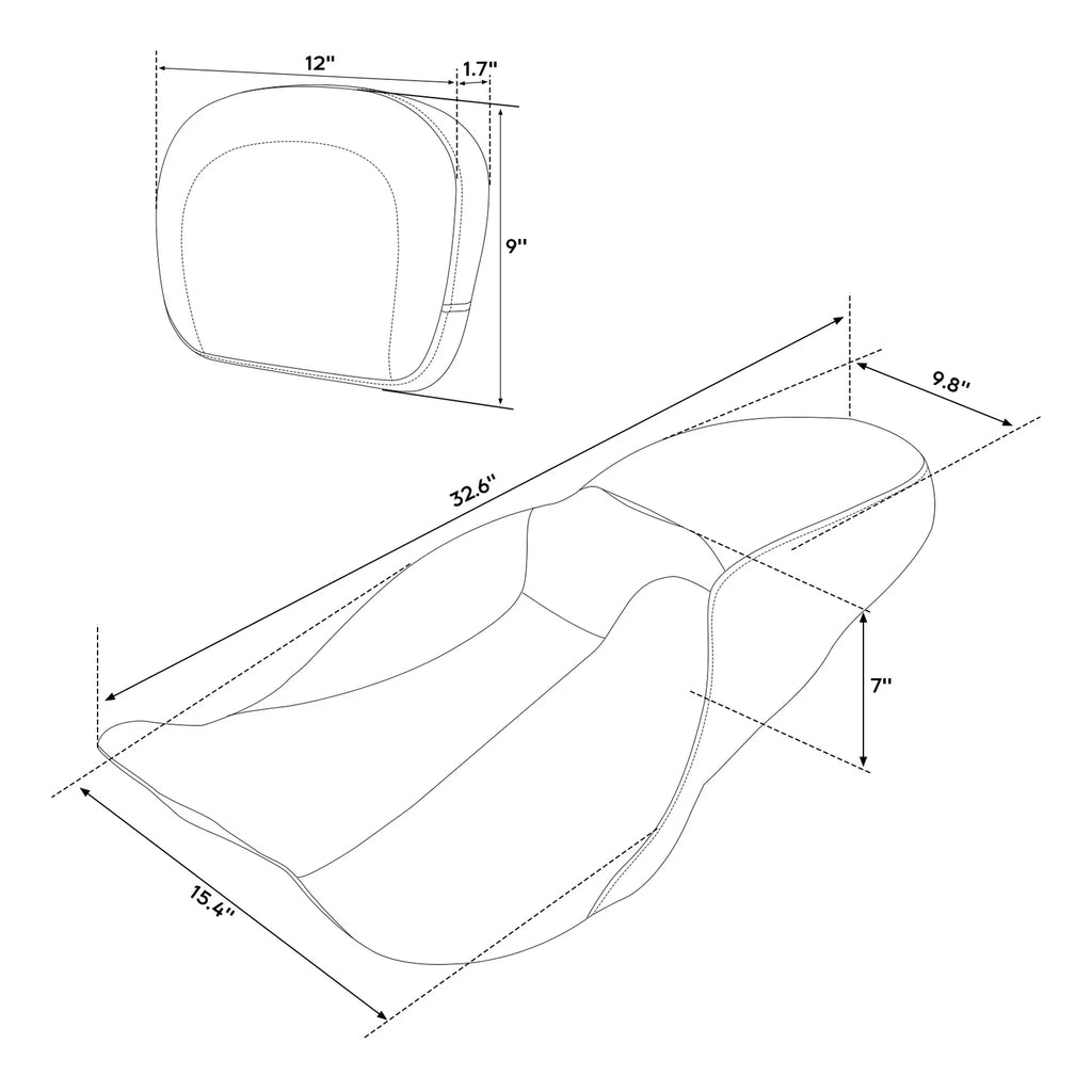 Driver Passenger Seat Backrest for Harley Touring Road Glide (2009–2023)