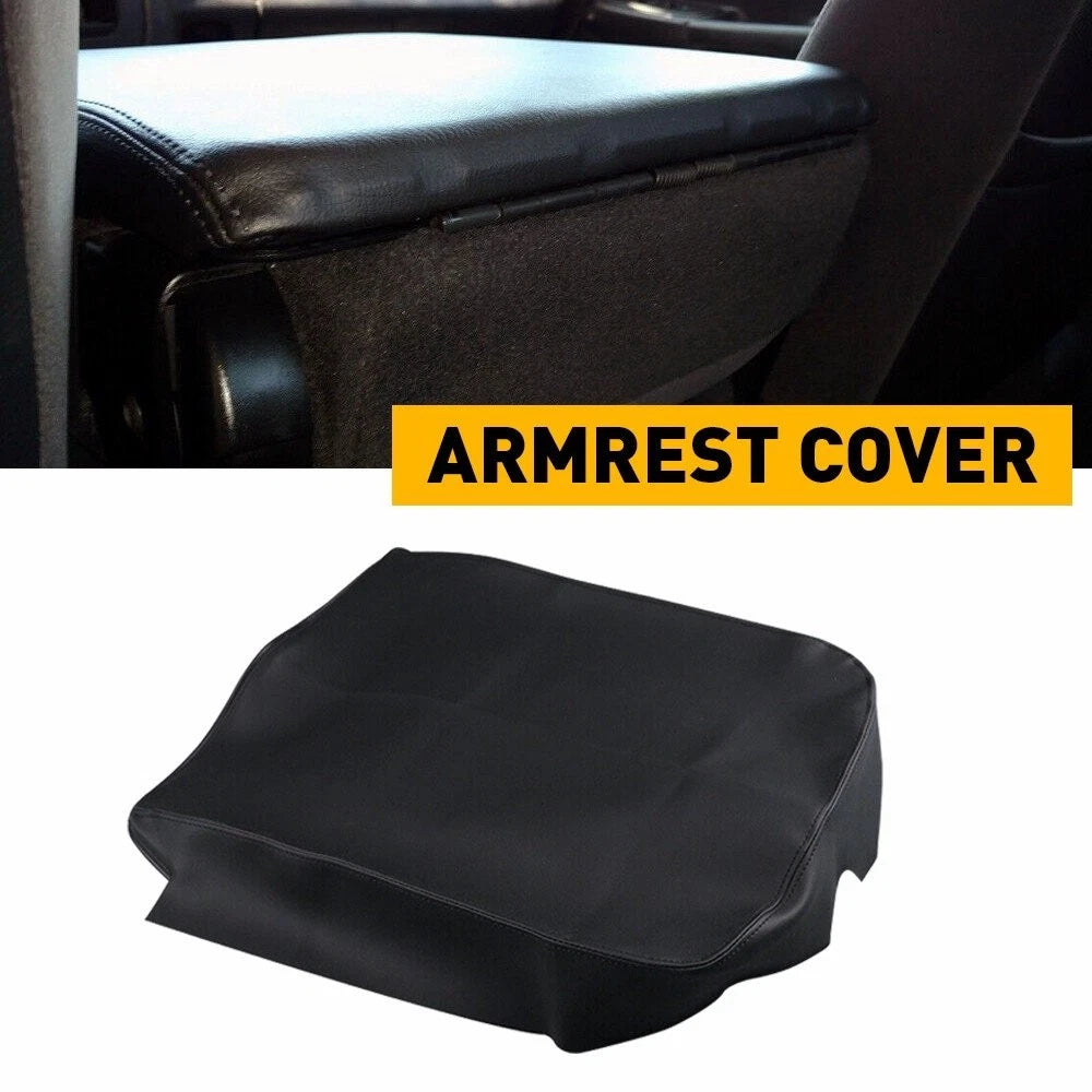 Armrest Lid Cover for Dodge Ram (2002–2008) Black Leather EXV
