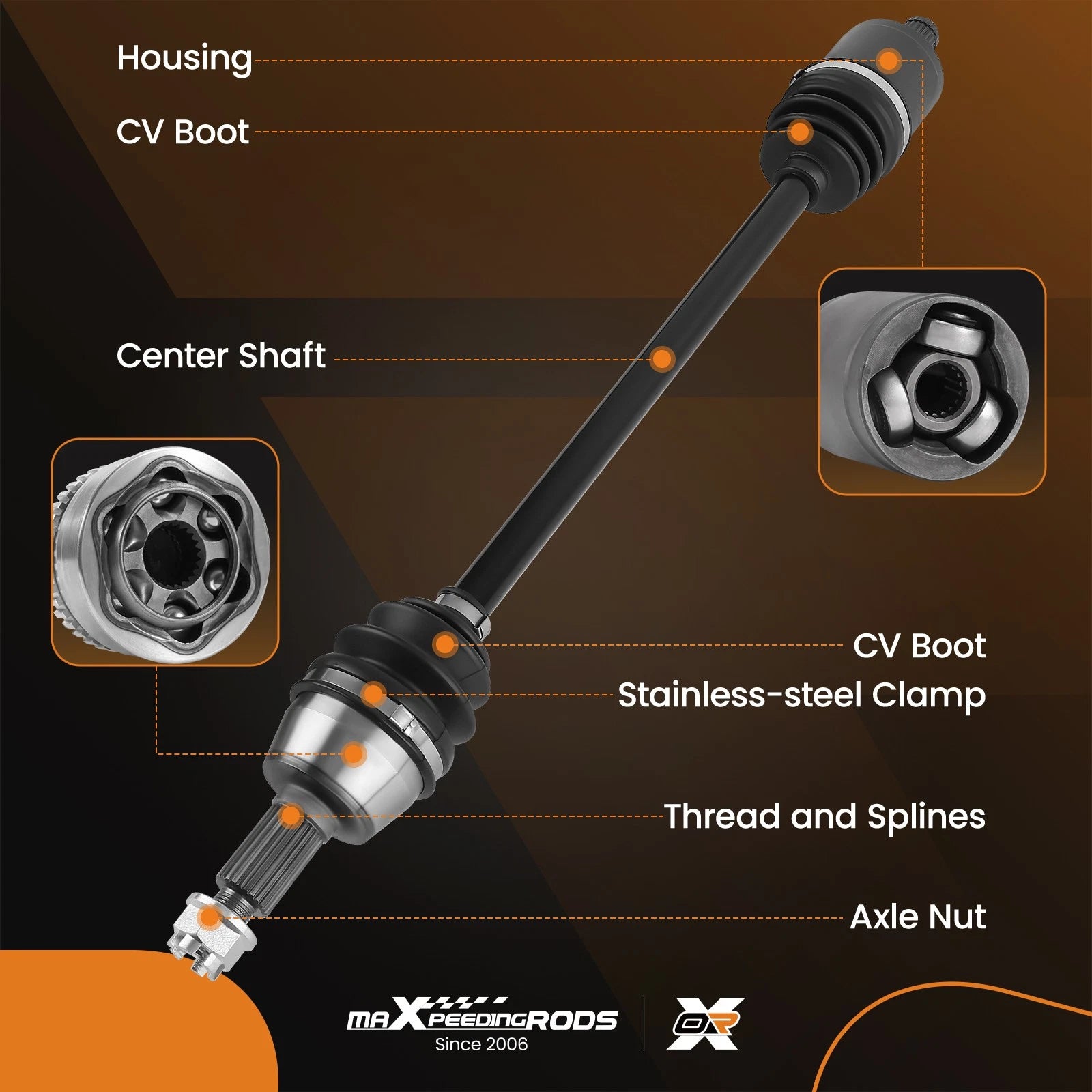 Front CV Joint Axle for Polaris RZR S 800 EFI 2009–2014 (Left/Right)
