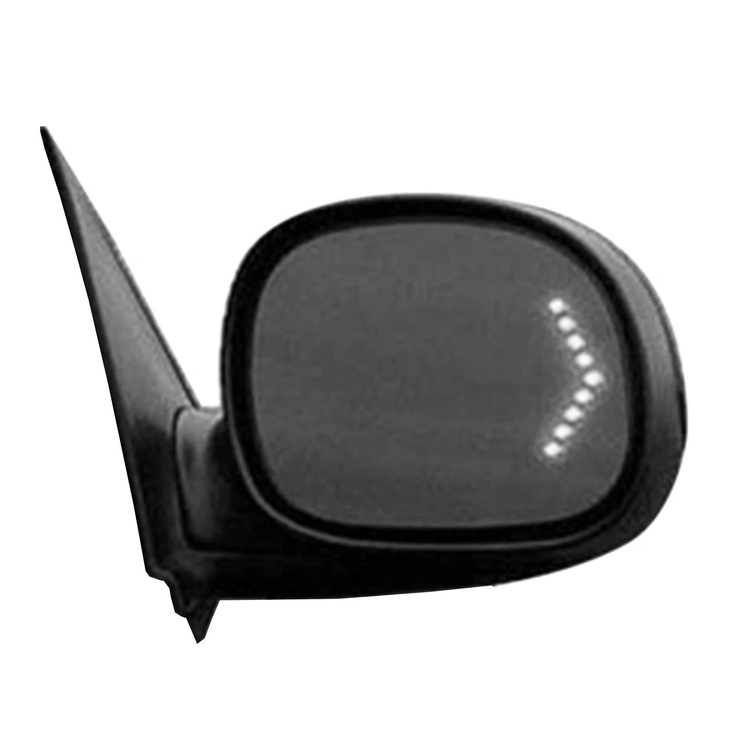 Black Passenger Side Power Door Mirror w/o Heated Glass w/Turn Signal in Glass