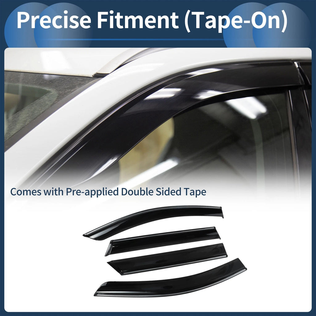 Set of 4 Window Deflectors for Toyota bZ4X (2023) - Black Vent Visors
