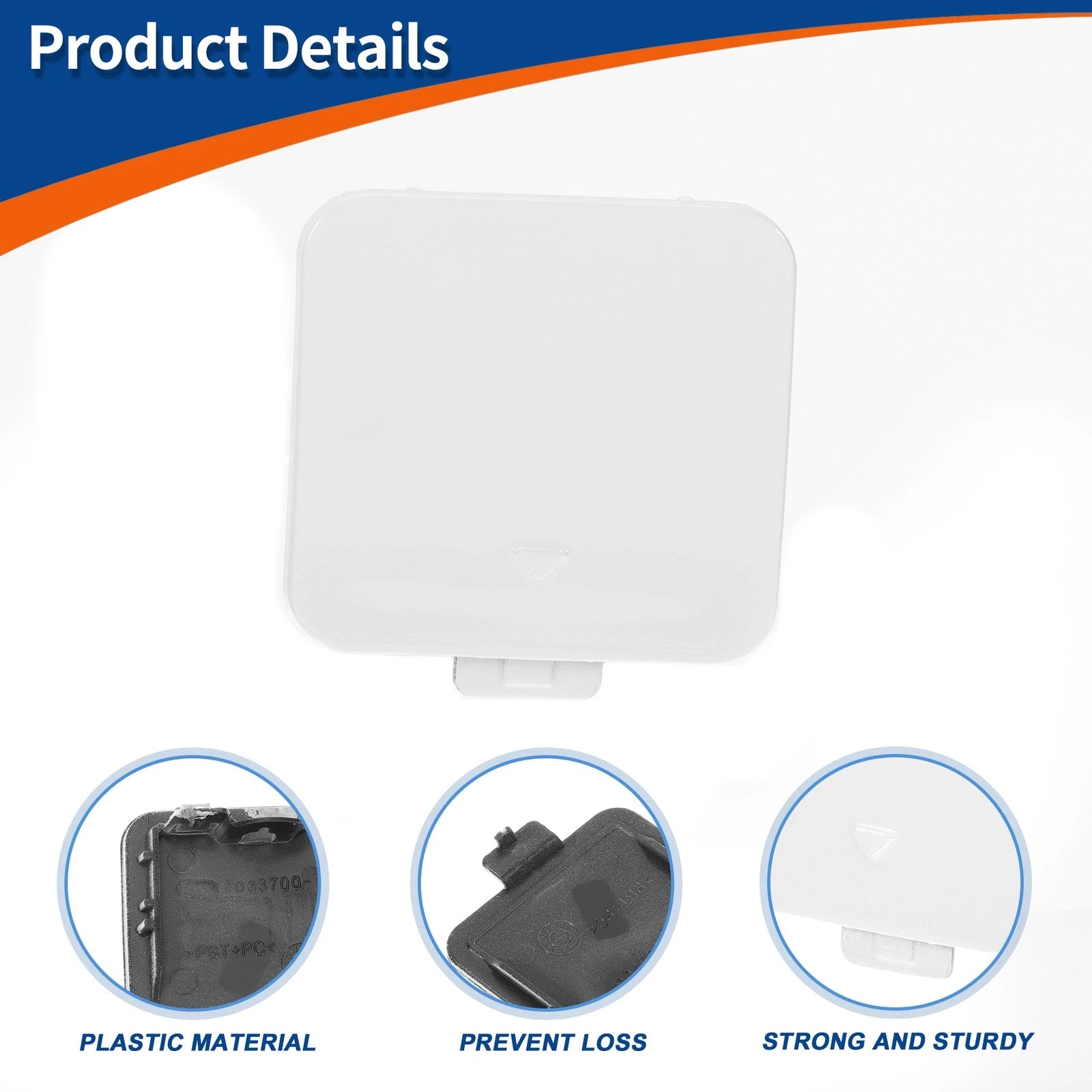Tow Hook Cover for BMW 525i 530i 550i (2001–2007) No. 51117111787 White