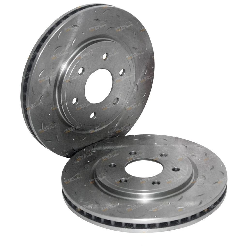 Front Drilled Slot Disc Brake Rotor Navara D40 Ute 2wd 4x4 (2005-2012)