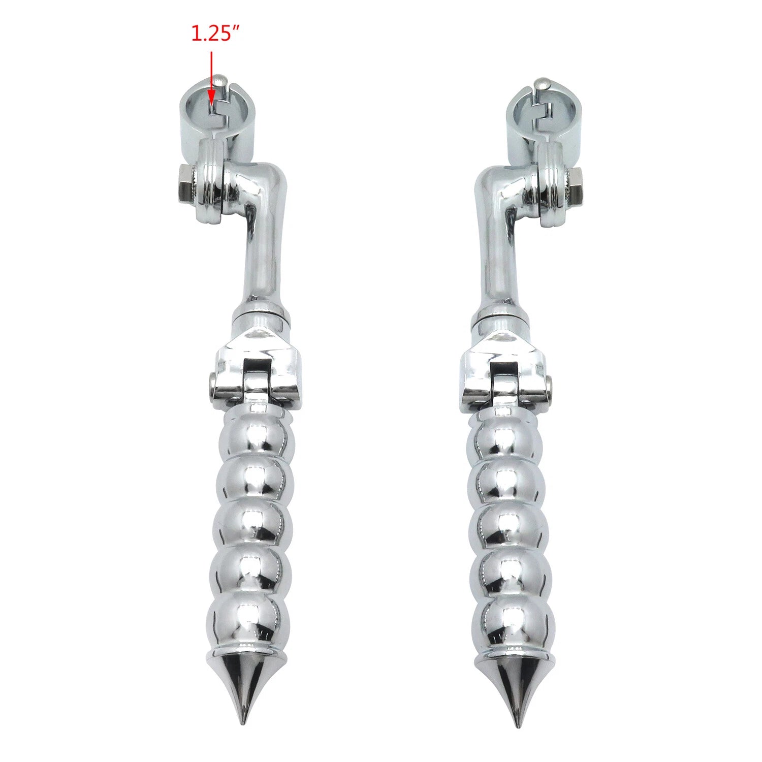 Chrome Bubble FootPeg with 4.5" Clamp Bracket for Harley Road King Sportster 883 (2012)