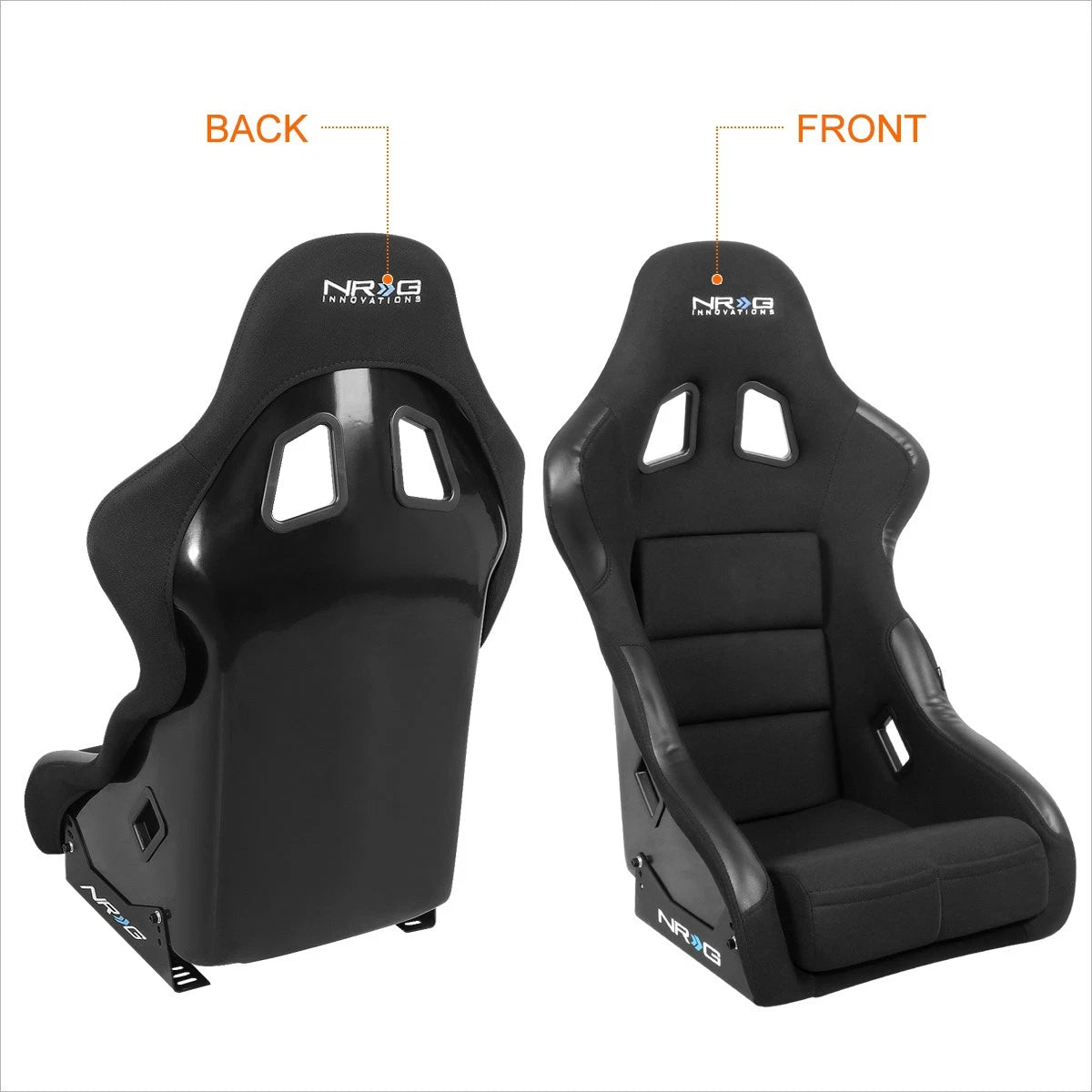 2X Fiberglass Fixed Back Racing Bucket Seat for NRG Innovation (FRP-311)