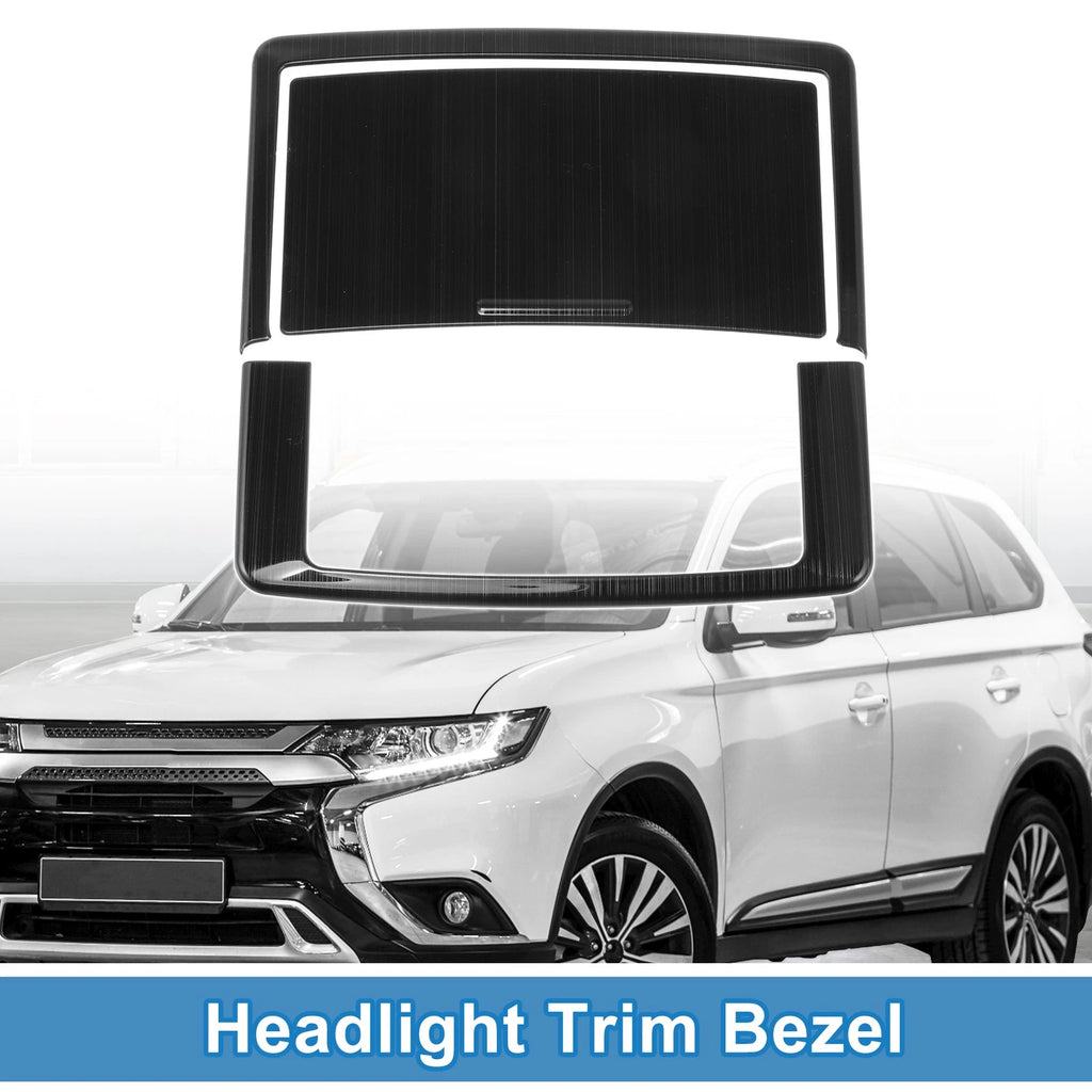 Set of 2 Headlight Trim Bezels for Mitsubishi Outlander (2022–2024) ABS