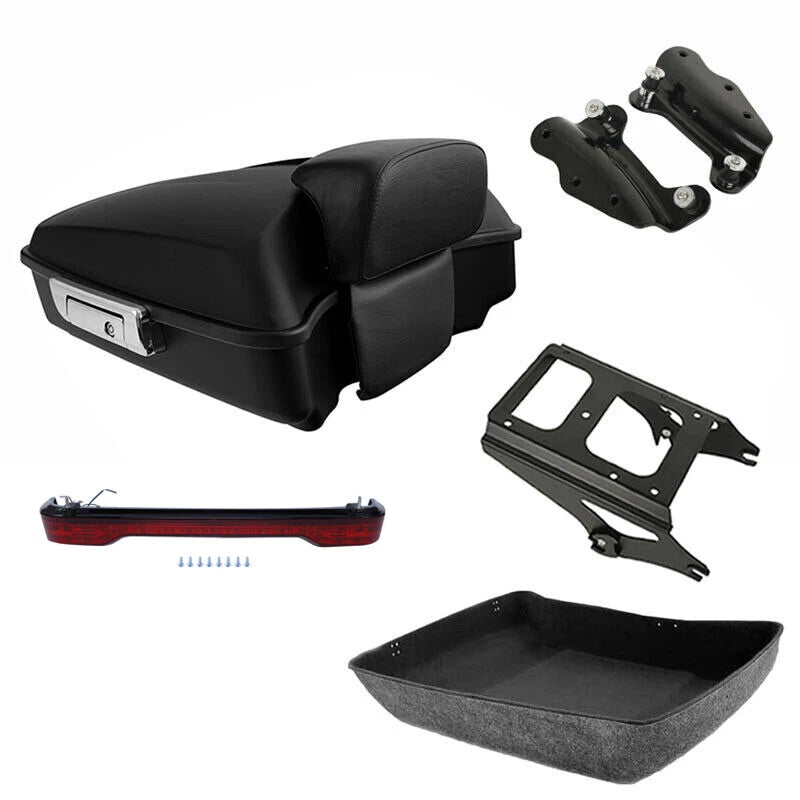 Trunk Backrest Mount Rack Docking Light for Harley Touring (2009–2013)