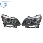 Set of 2 Black Halogen Headlights for BMW 528i (2008-2010)