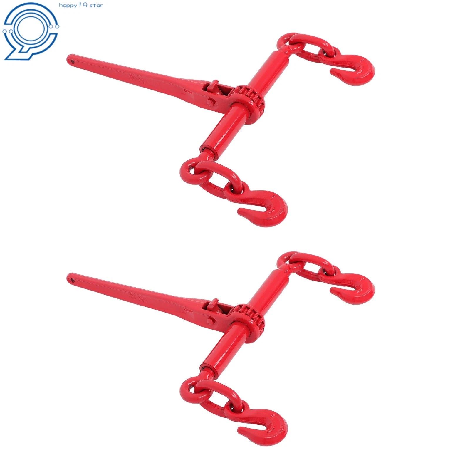 2X Chain Load Binder Ratchet 5/16"-3/8" 5400 Lbs WLL with Chain Hook