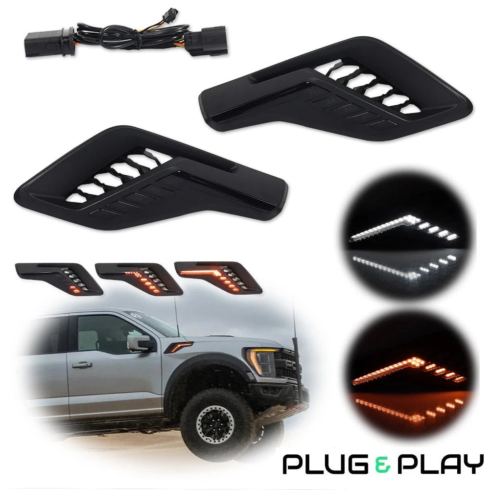 Dynamic LED Side Fender Marker Light for Ford F-150 Raptor (2022–2023)