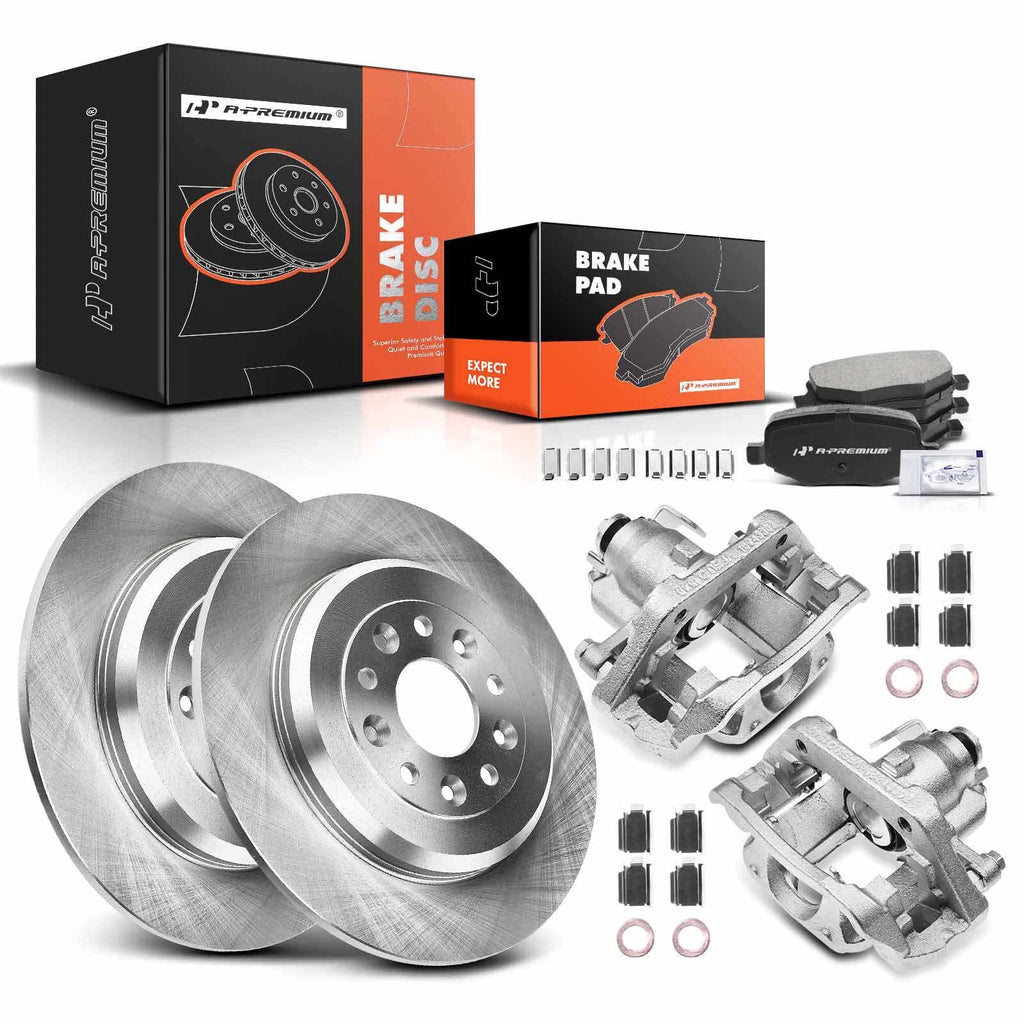 Set of 2 Rear Brake Rotors & Pads for Ford Taurus Lincoln MKS (2008–2019)